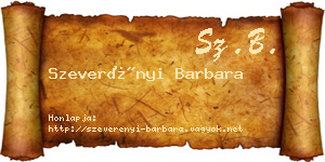 Szeverényi Barbara névjegykártya