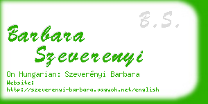 barbara szeverenyi business card