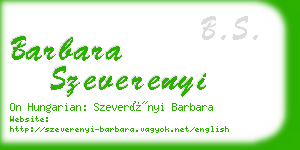 barbara szeverenyi business card